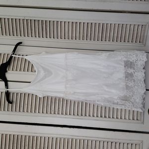 Vintage Mini White Lace Mesh Dress